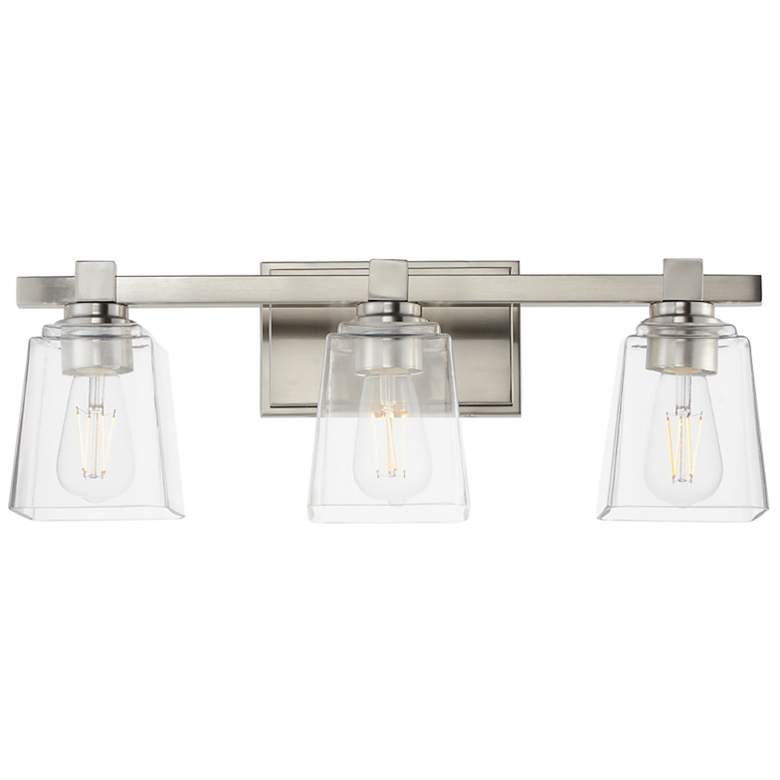 Image 1 Maxim Cubos 22" Wide Satin Nickel 3-Light Bath Vanity