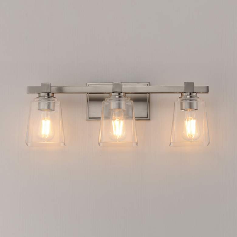 Image 3 Maxim Cubos 22" Wide Satin Nickel 3-Light Bath Vanity more views