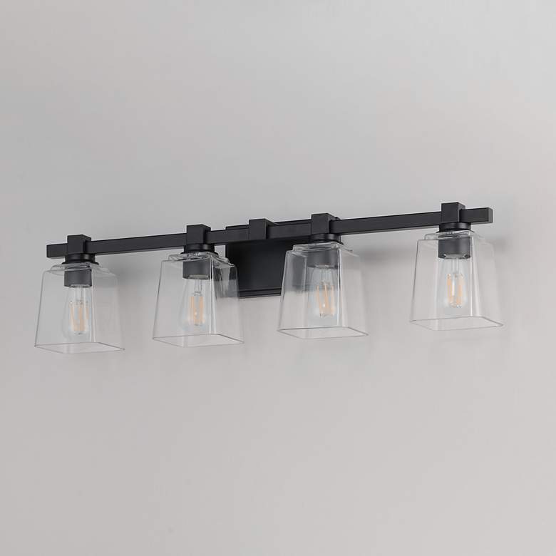 Image 4 Maxim Cubos 30 3/4" Wide Black 4-Light Bath Vanity more views
