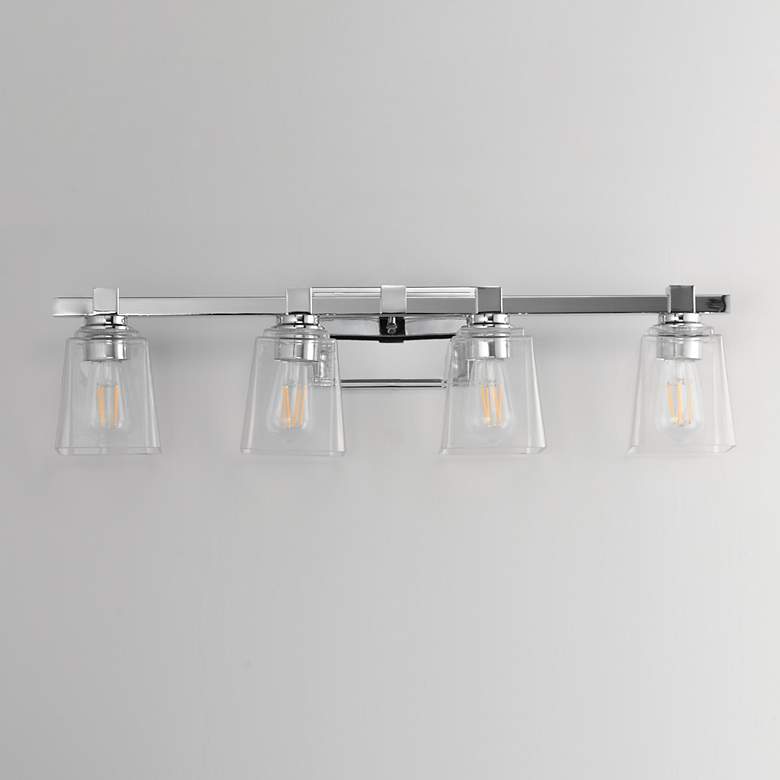 Image 2 Maxim Cubos 30 3/4" Wide Polished Chrome 4-Light Bath Vanity more views