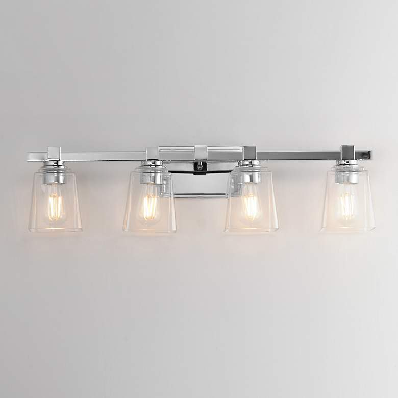 Image 3 Maxim Cubos 30 3/4" Wide Polished Chrome 4-Light Bath Vanity more views