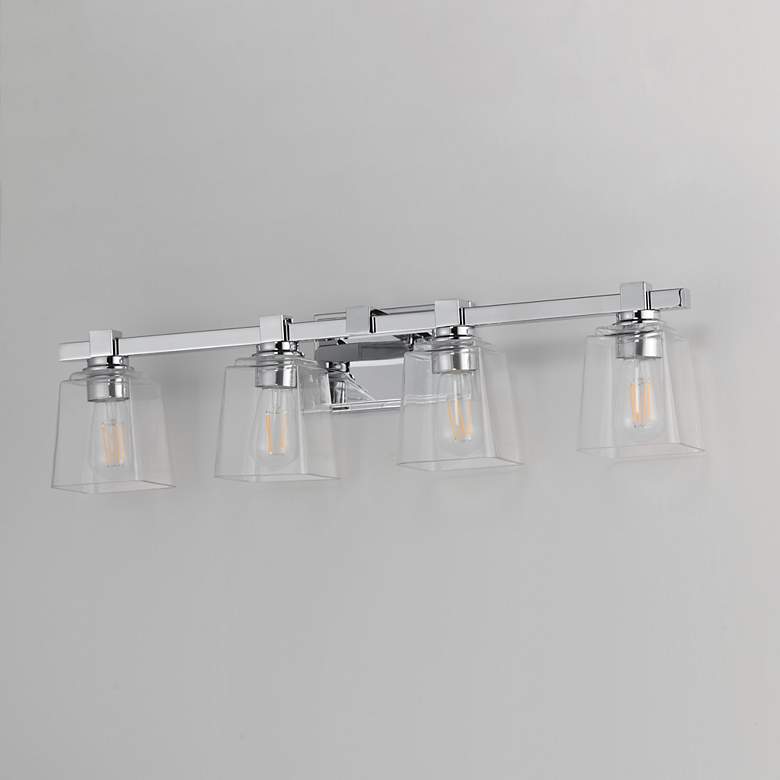 Image 4 Maxim Cubos 30 3/4" Wide Polished Chrome 4-Light Bath Vanity more views
