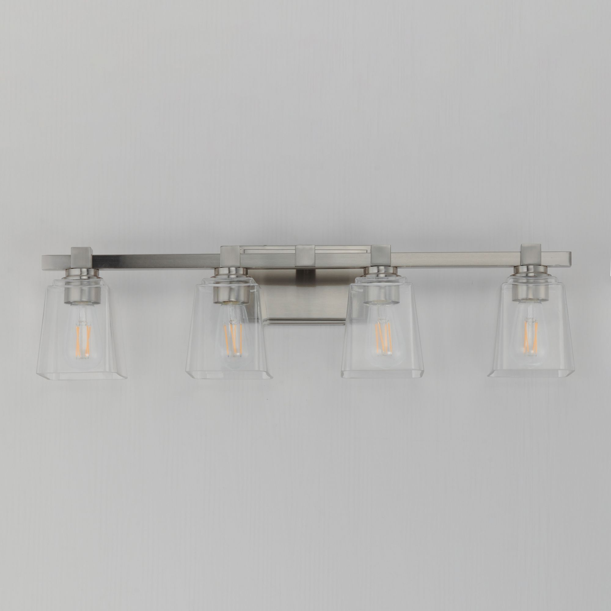 Image 2 Maxim Cubos 30 3/4" Wide Satin Nickel 4-Light Bath Light more views