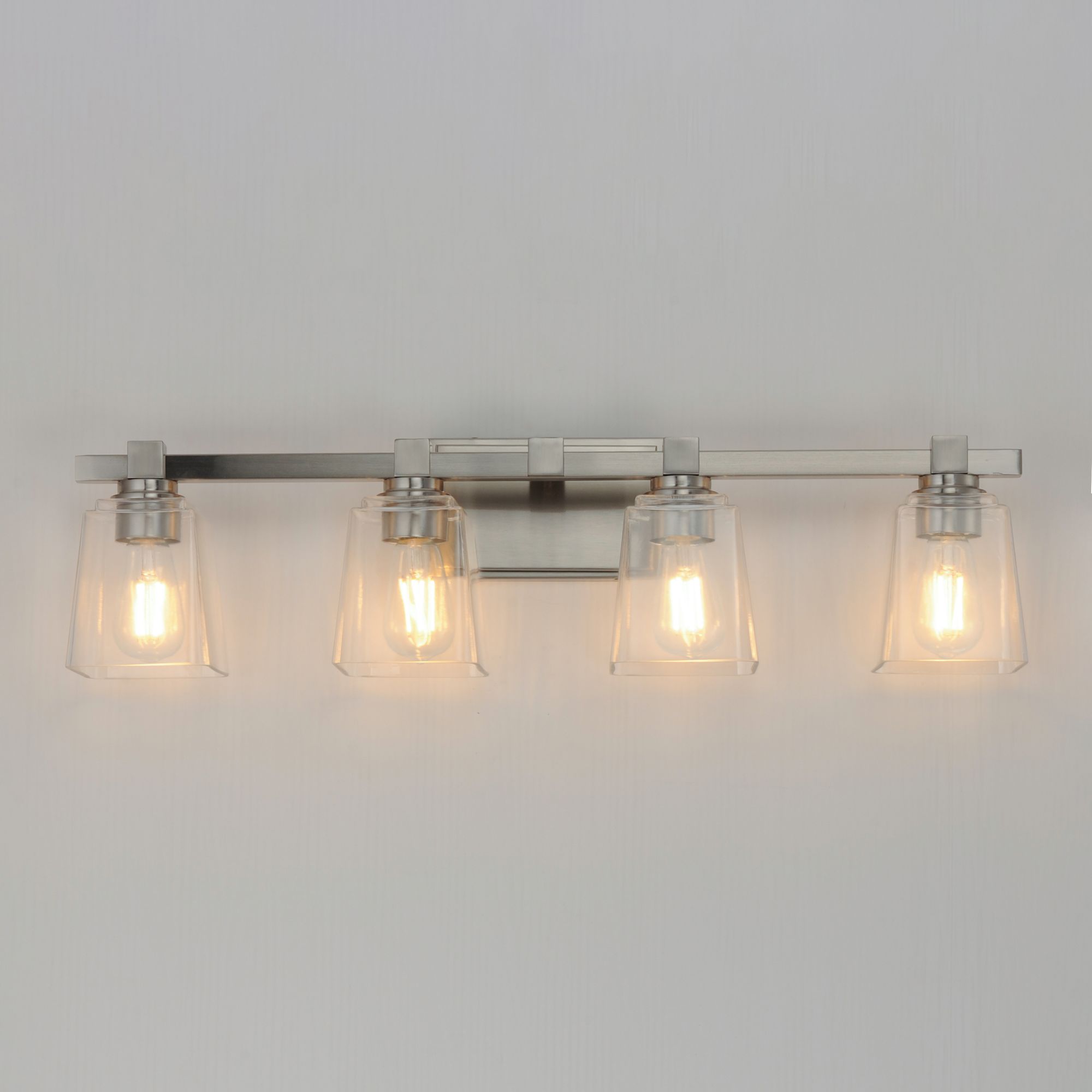 Image 3 Maxim Cubos 30 3/4" Wide Satin Nickel 4-Light Bath Light more views