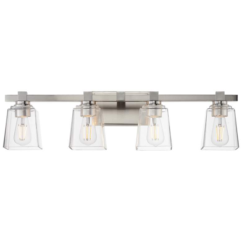 Image 1 Maxim Cubos 31" Wide Satin Nickel 4-Light Bath Vanity