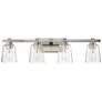 1_Maxim Cubos 31" Wide Satin Nickel 4-Light Bath Vanity