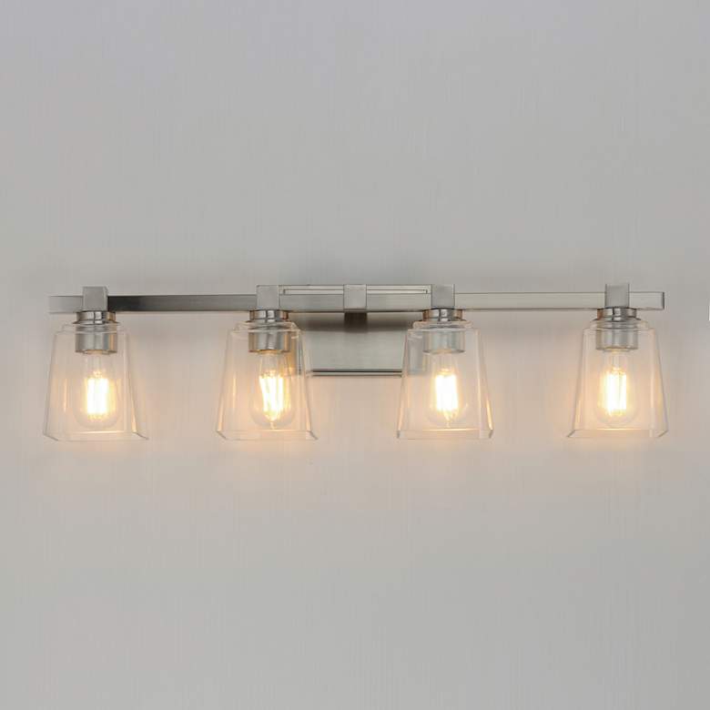 Image 3 Maxim Cubos 31" Wide Satin Nickel 4-Light Bath Vanity more views