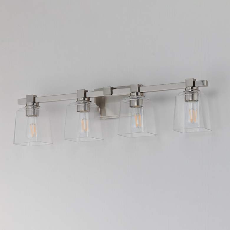 Image 4 Maxim Cubos 31" Wide Satin Nickel 4-Light Bath Vanity more views