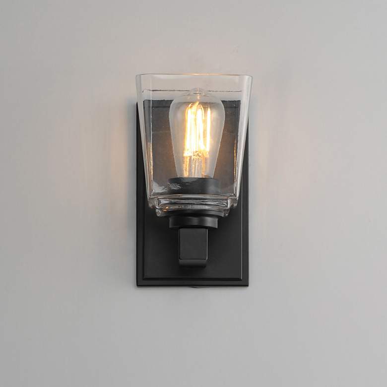 Image 3 Maxim Cubos 4 3/4" Wide Blakc 1-Light Wall Sconce more views