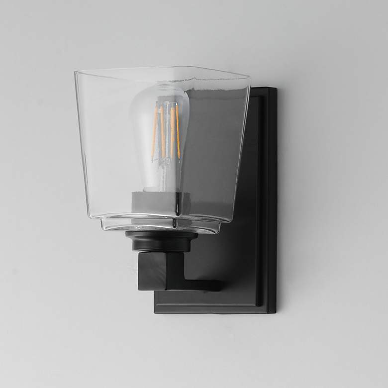 Image 4 Maxim Cubos 4 3/4" Wide Blakc 1-Light Wall Sconce more views