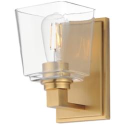 Maxim Cubos 4 3/4" Wide Natural Aged Brass 1-Light Wall Sconce