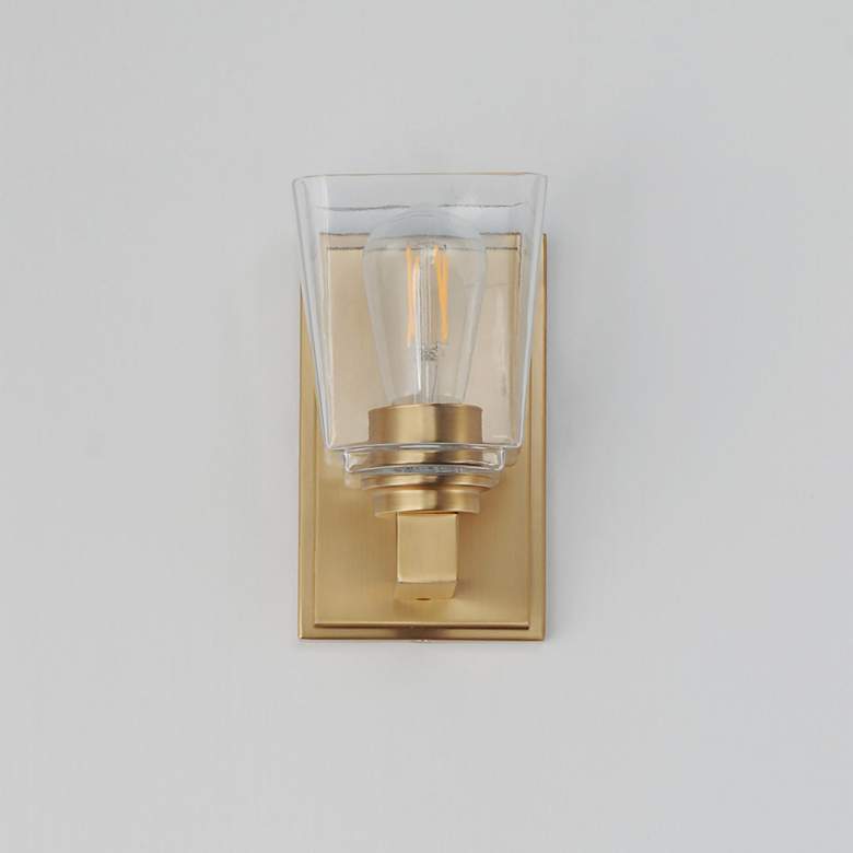 Image 2 Maxim Cubos 4 3/4" Wide Natural Aged Brass 1-Light Wall Sconce more views