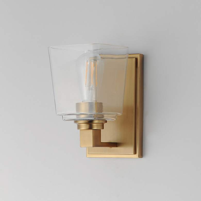 Image 4 Maxim Cubos 4 3/4" Wide Natural Aged Brass 1-Light Wall Sconce more views