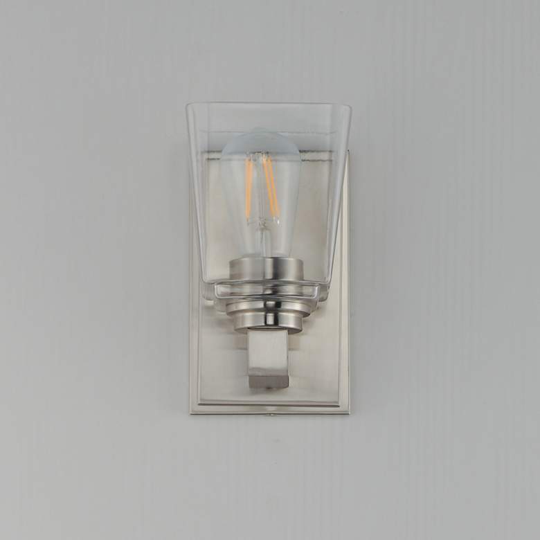 Image 2 Maxim Cubos 8" High Satin Nickel 1-Light Wall Sconce more views