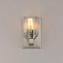 3_Maxim Cubos 8" High Satin Nickel 1-Light Wall Sconce more views