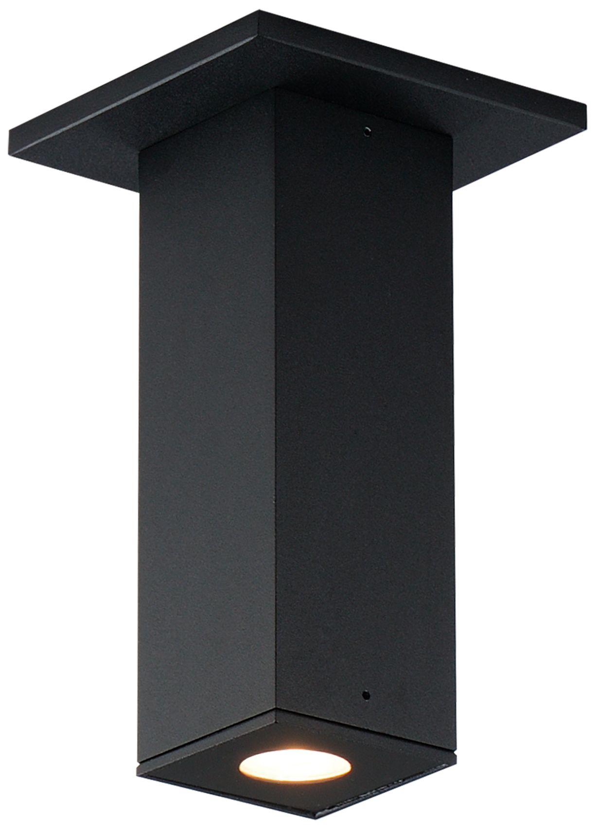 Maxim Culvert 7 1/2" Black Square LED Outdoor Flush Mount