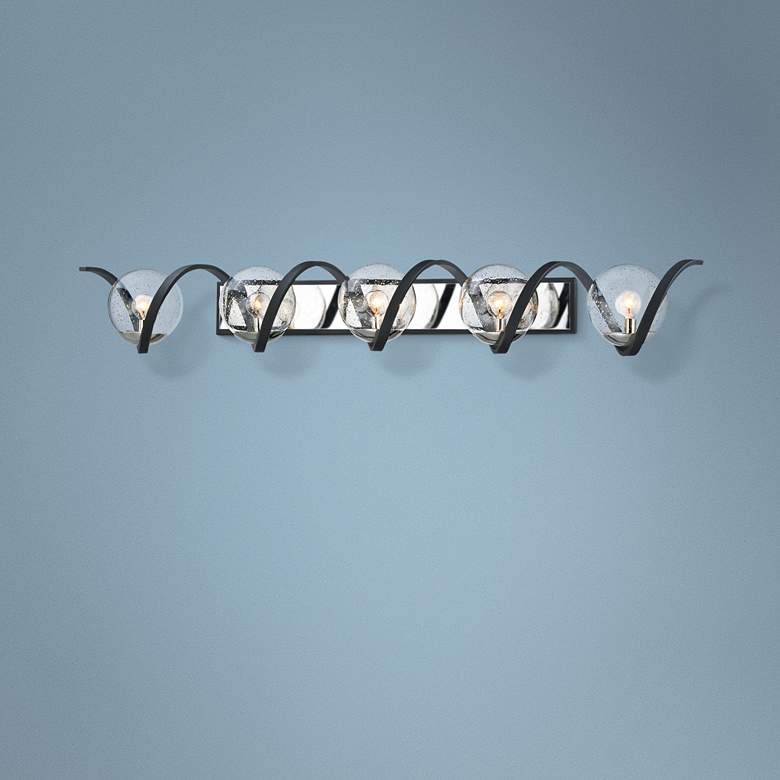 Image 1 Maxim Curlicue 49 1/4" Wide Black and Nickel Modern 5-Light Bath Light