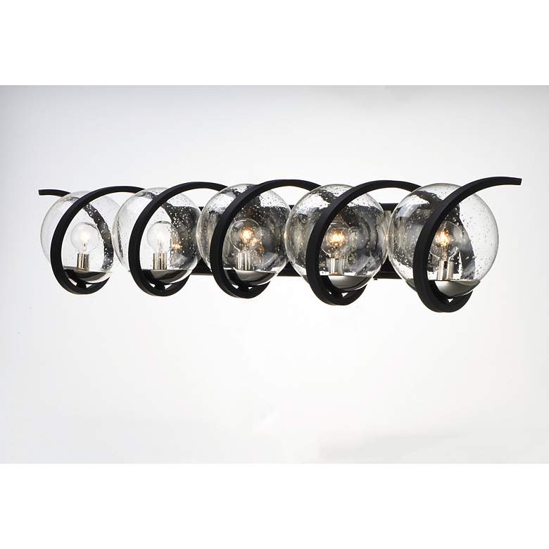 Image 3 Maxim Curlicue 49 1/4" Wide Black and Nickel Modern 5-Light Bath Light more views
