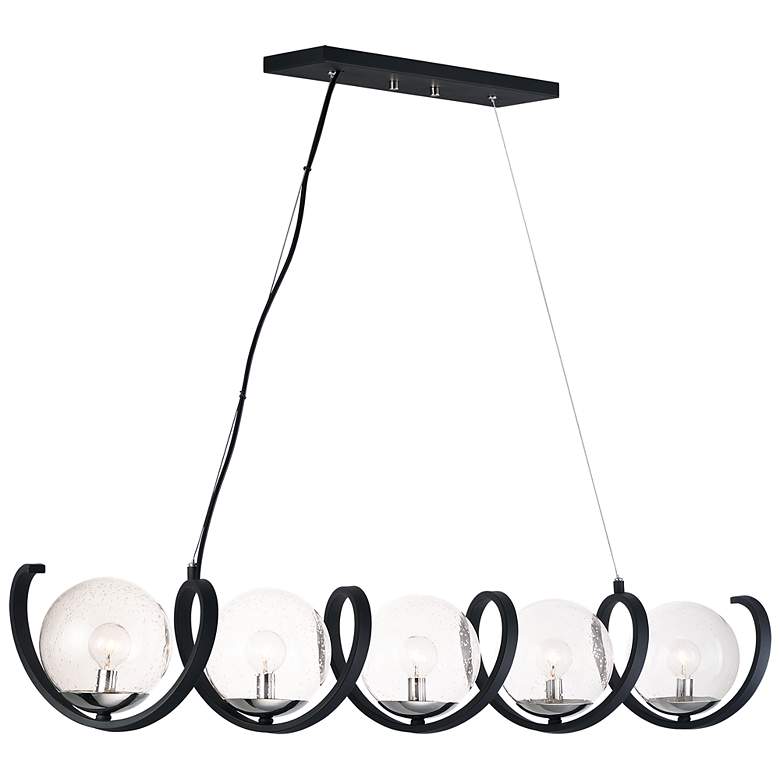 Image 2 Maxim Curlicue 49 1/4 inchW Black Nickel Kitchen Island Light Pendant