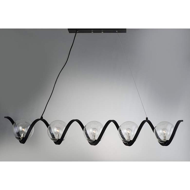 Image 3 Maxim Curlicue 49 1/4"W Black Nickel Kitchen Island Light Pendant more views
