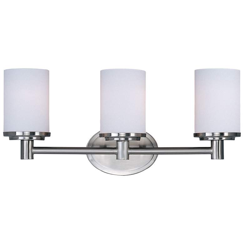 Image 1 Maxim Cylinder 20 1/2"W 3-Light Satin Nickel Bath Light
