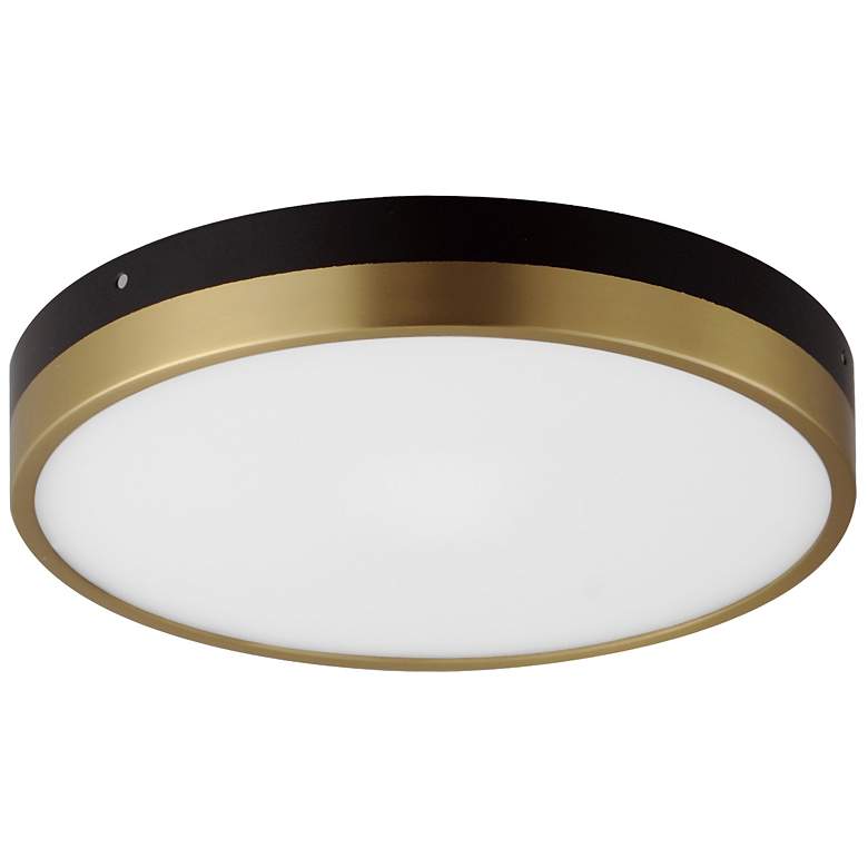 Image 1 Maxim Dapper 12"W Black and Antique Brass LED Ceiling Light