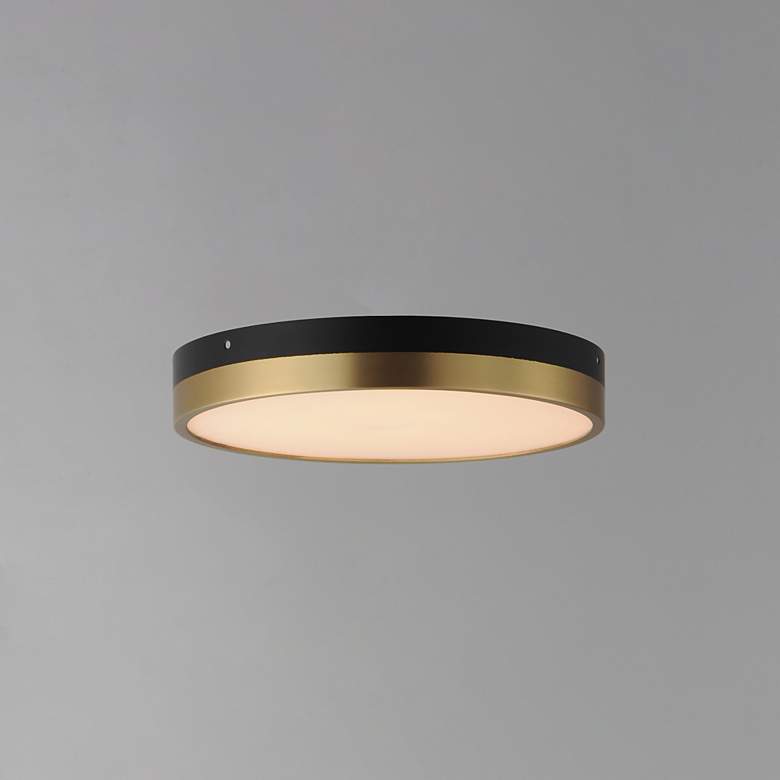 Image 2 Maxim Dapper 12"W Black and Antique Brass LED Ceiling Light more views