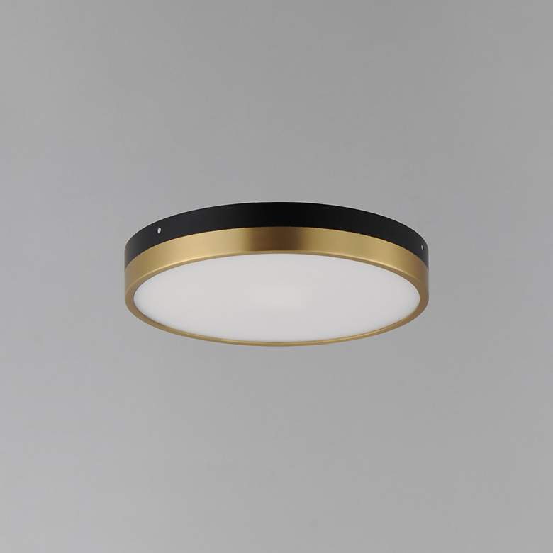 Image 3 Maxim Dapper 12"W Black and Antique Brass LED Ceiling Light more views