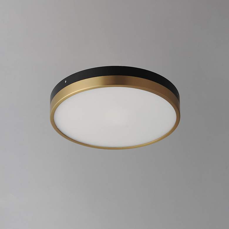 Image 4 Maxim Dapper 12"W Black and Antique Brass LED Ceiling Light more views
