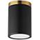 Maxim Dapper 5" Wide Black/Antique Brass 1-Light Ceiling Light