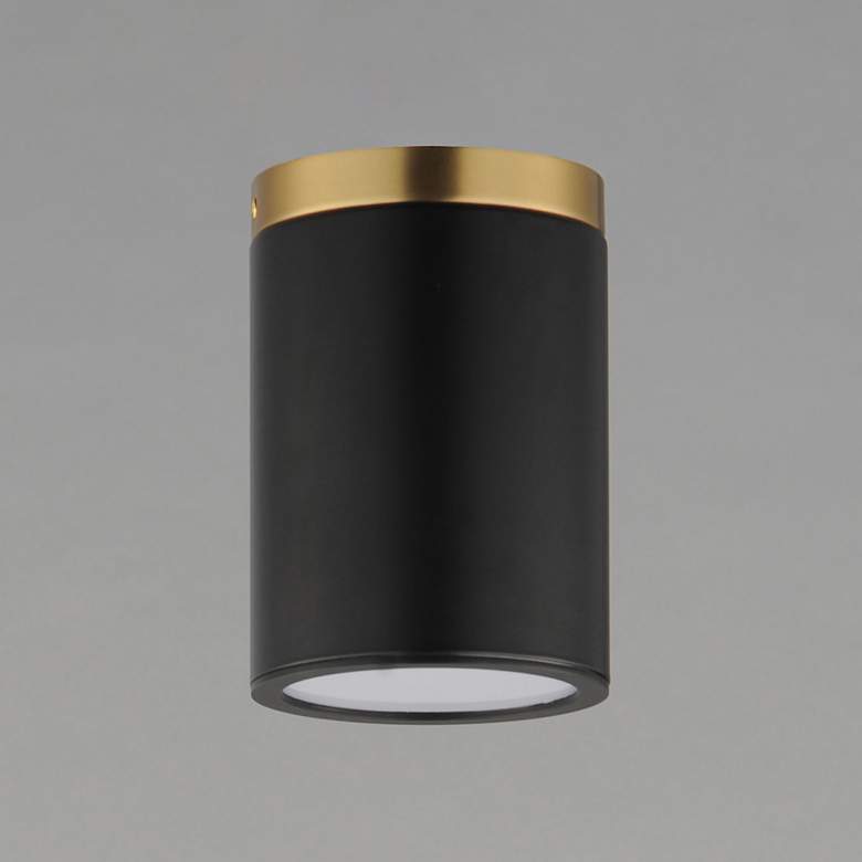 Image 2 Maxim Dapper 5" Wide Black/Antique Brass 1-Light Ceiling Light more views