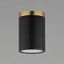 2_Maxim Dapper 5" Wide Black/Antique Brass 1-Light Ceiling Light more views