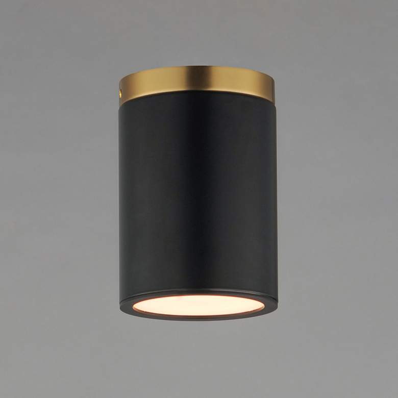 Image 3 Maxim Dapper 5" Wide Black/Antique Brass 1-Light Ceiling Light more views
