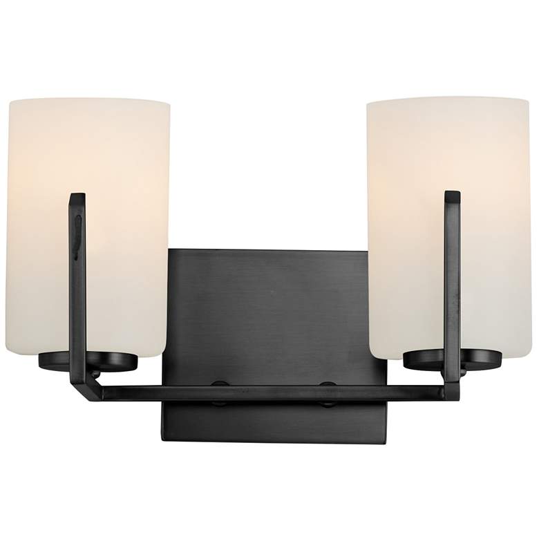 Image 1 Maxim Dart 12 1/2" Wide Black 2-Light Bath Vanity