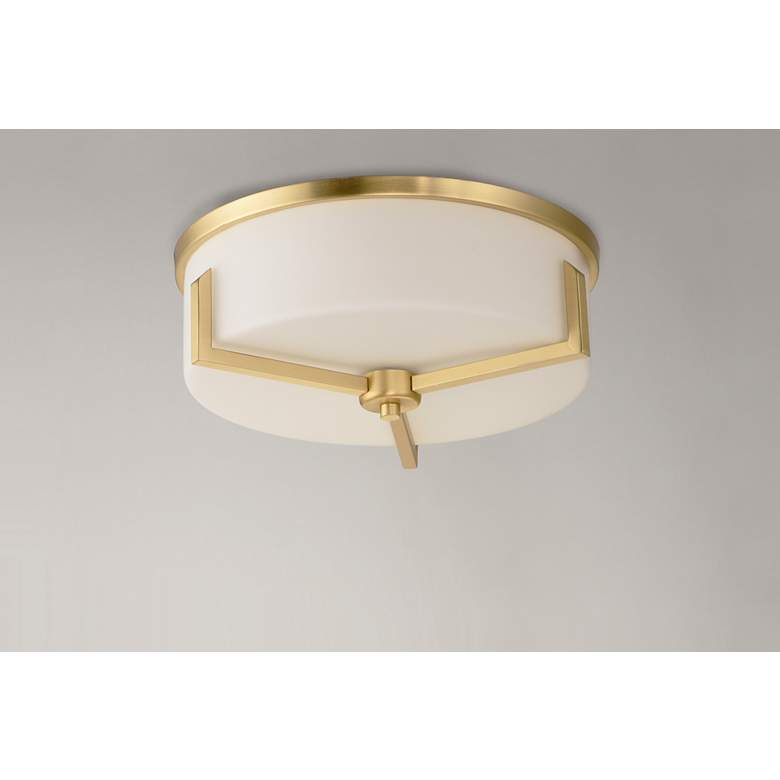 Image 3 Maxim Dart 14" Wide Flush Mount Satin Brass 3-Light Ceiling Light more views