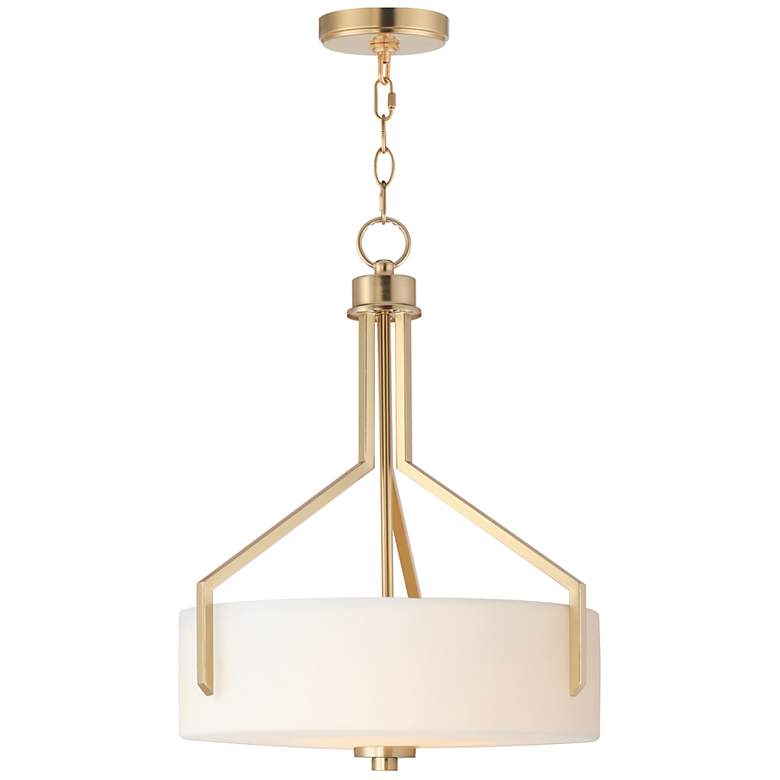 Image 1 Maxim Dart 16 3/4" Wide Satin Brass Drum Pendant Light