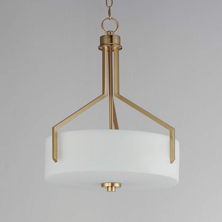 Image 2 Maxim Dart 16 3/4" Wide Satin Brass Drum Pendant Light more views