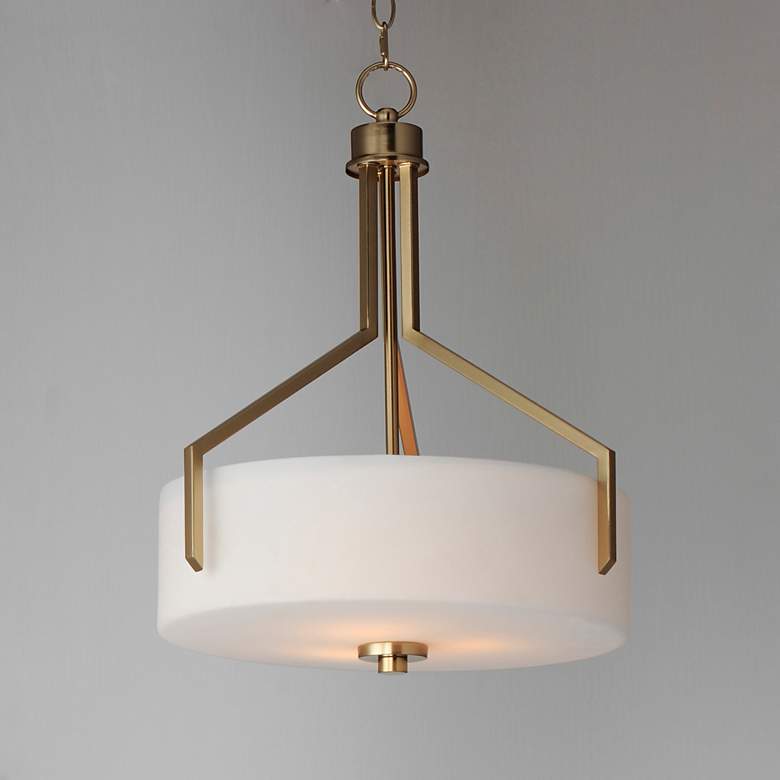 Image 3 Maxim Dart 16 3/4" Wide Satin Brass Drum Pendant Light more views