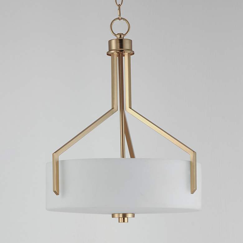 Image 4 Maxim Dart 16 3/4" Wide Satin Brass Drum Pendant Light more views