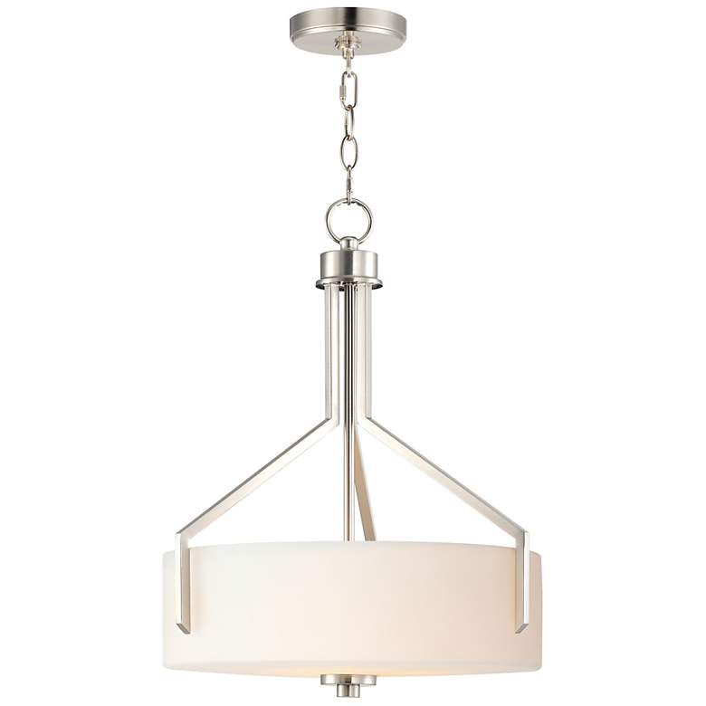 Image 1 Maxim Dart 16 3/4" Wide Satin Nickel Drum Pendant Light