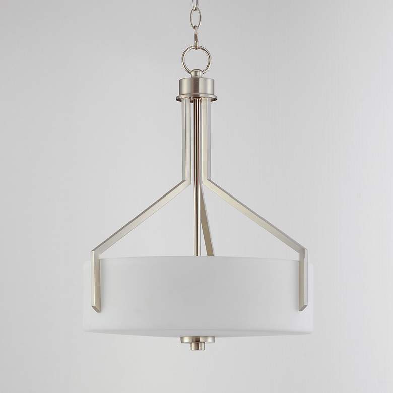 Image 2 Maxim Dart 16 3/4" Wide Satin Nickel Drum Pendant Light more views