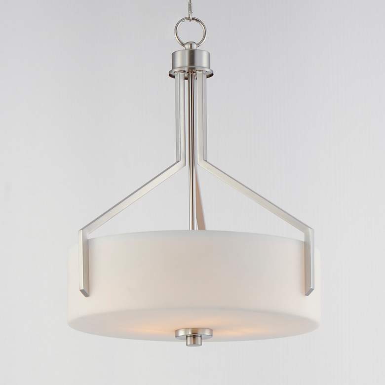 Image 3 Maxim Dart 16 3/4" Wide Satin Nickel Drum Pendant Light more views