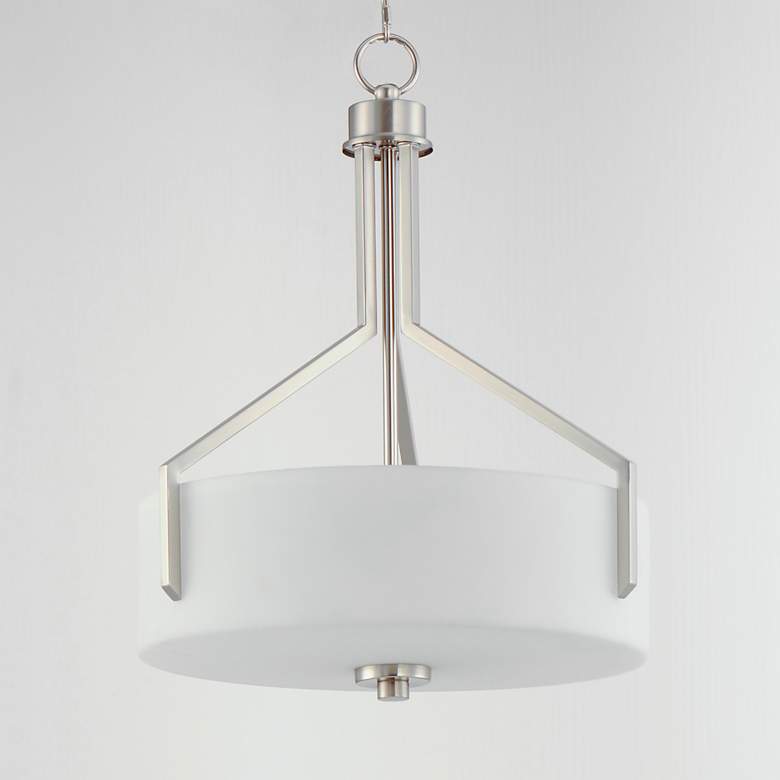Image 4 Maxim Dart 16 3/4" Wide Satin Nickel Drum Pendant Light more views