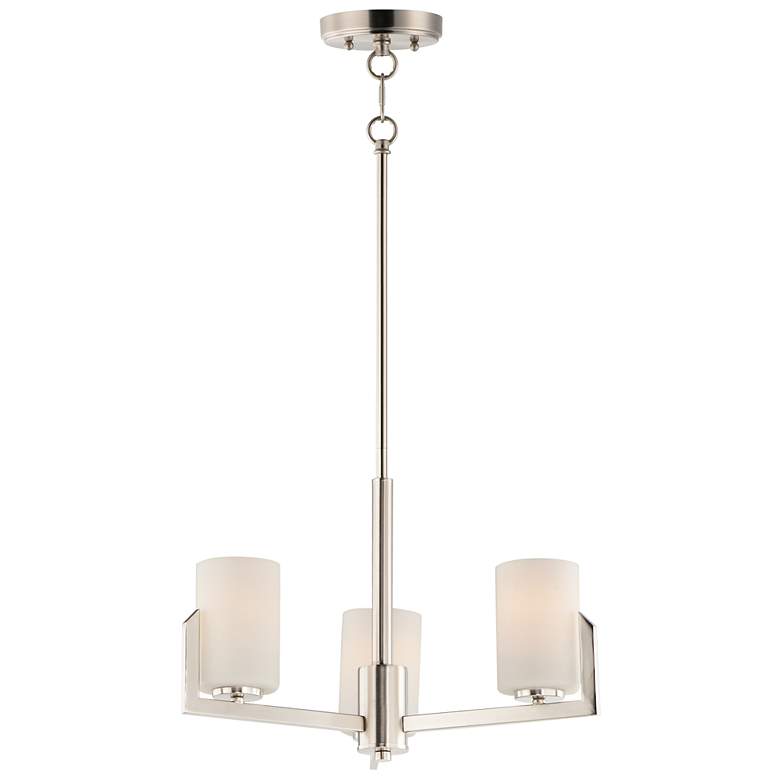 Image 2 Maxim Dart 22 1/4 inch Wide Satin Nickel 3-Light Chandelier