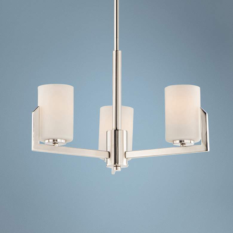 Image 1 Maxim Dart 22 1/4 inch Wide Satin Nickel 3-Light Chandelier