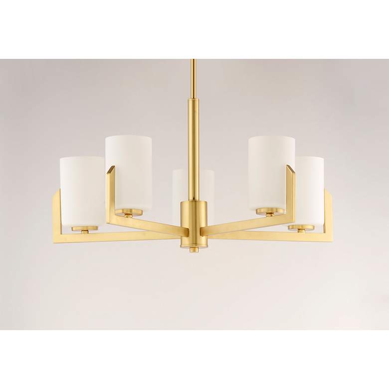Image 3 Maxim Dart 26" Wide 5-Light Satin Brass Luxe Modern Chandelier more views