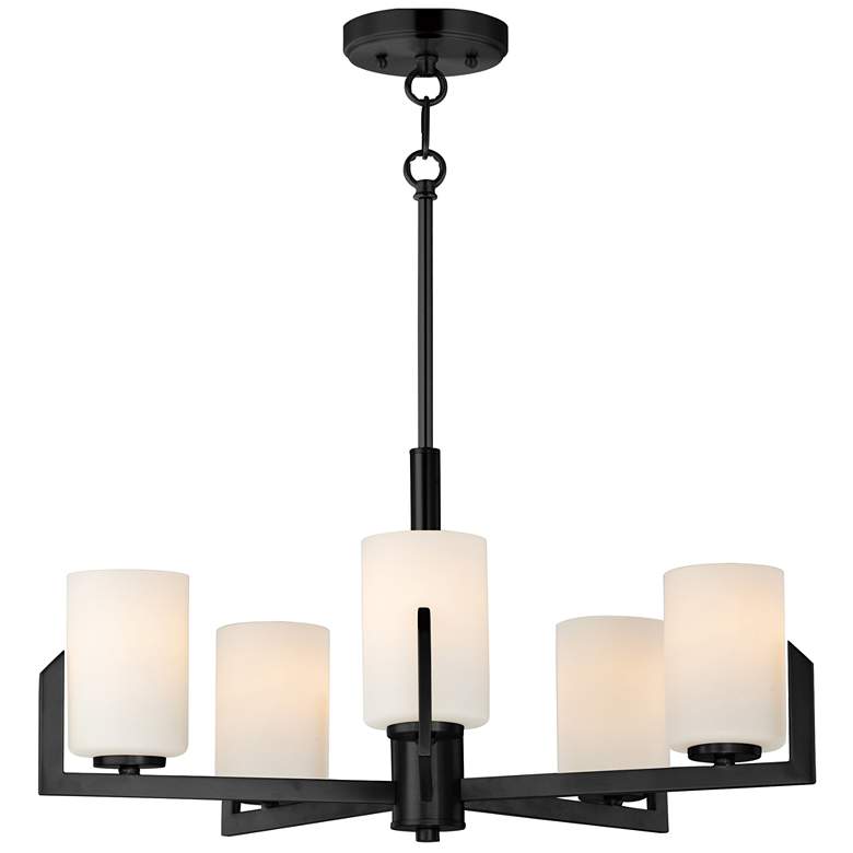 Image 1 Maxim Dart 26" Wide Black 5-Light Chandelier