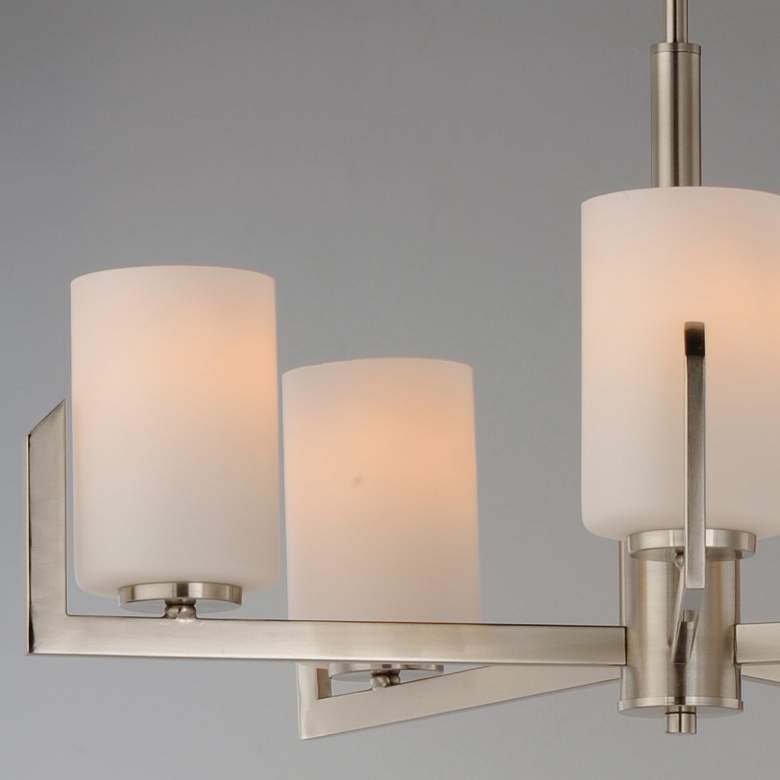 Image 5 Maxim Dart 26" Wide Satin Nickel White Glass Modern 5-Light Chandelier more views