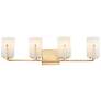 1_Maxim Dart 29 3/4" Modern White Glass Satin Brass 4-Light Bath Light