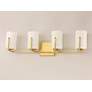 4_Maxim Dart 29 3/4" Modern White Glass Satin Brass 4-Light Bath Light more views